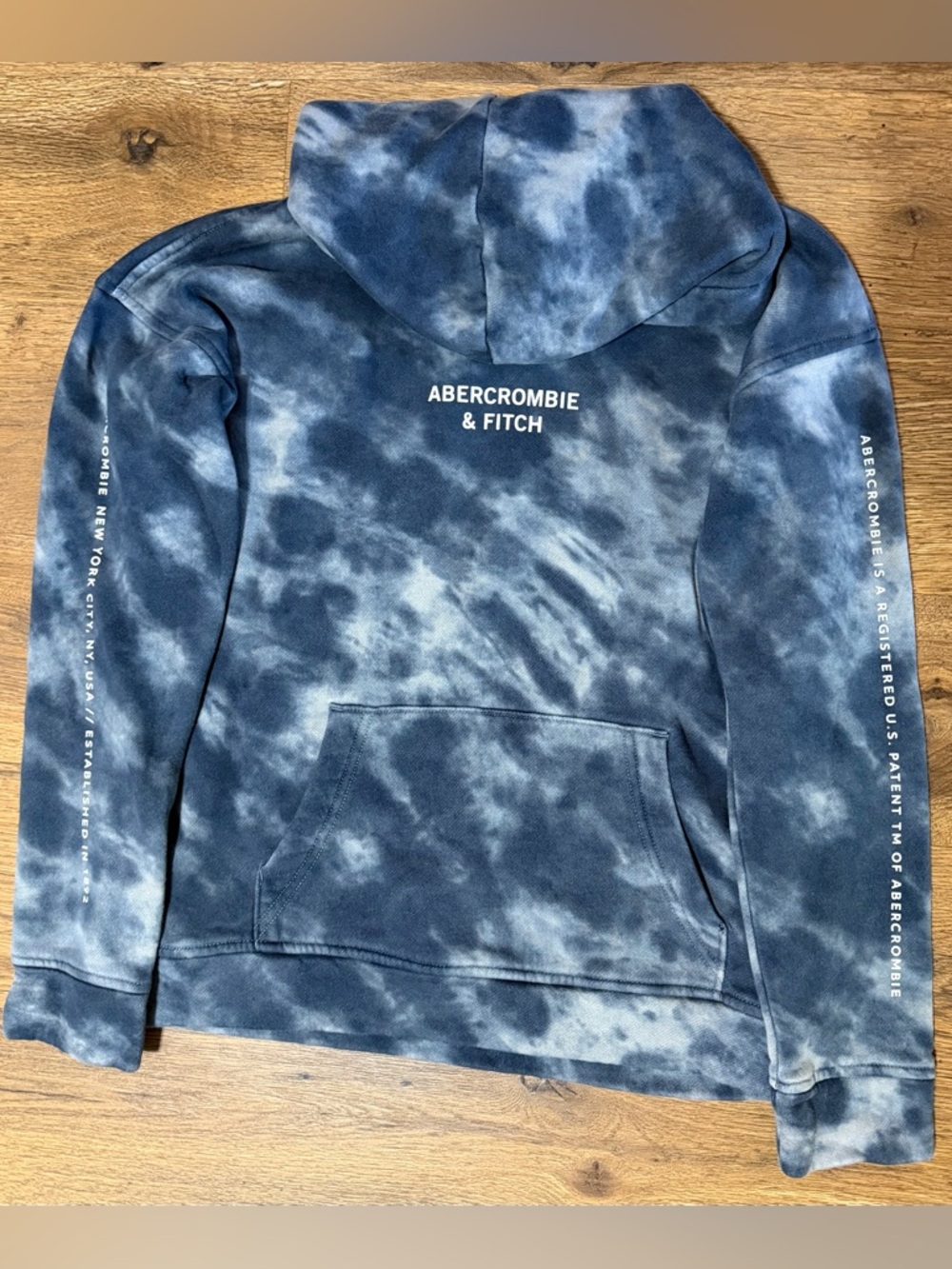 abercrombie kids navy tie-dye hoodie
